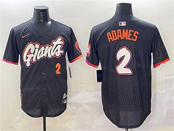Men%27s San Francisco Giants #2 Willy Adames Anthracite 2025 City Connect Limited Stitched Jersey